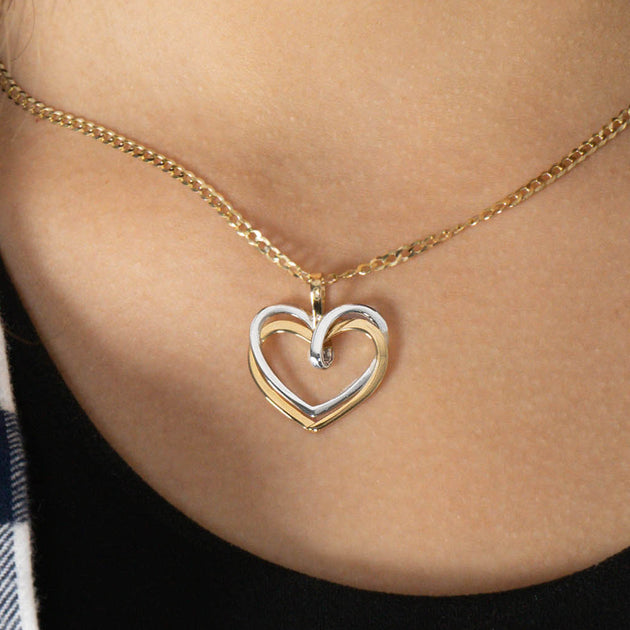 Buy 14K Gold 3D Heart Necklace, Real Gold, Mini Heart Pendant