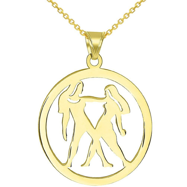 Jewelry America 14k Two-Tone Gold Zodiac Pendant – Open Circle Pisces Sign
