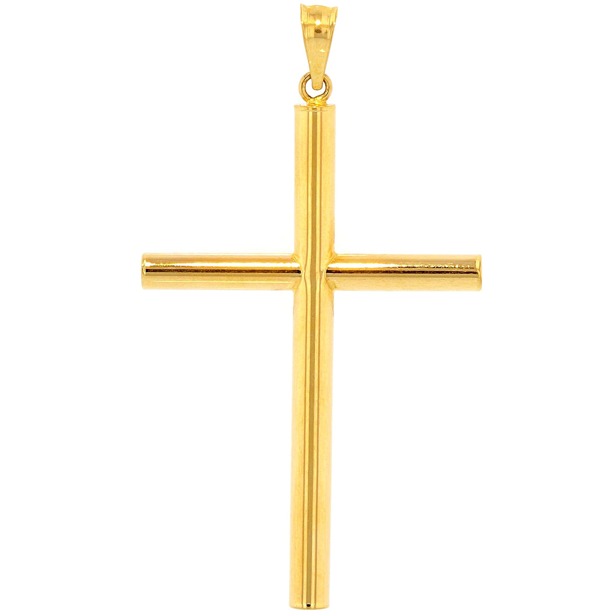 Polished 14k Yellow Gold Simple Plain Cross Pendant