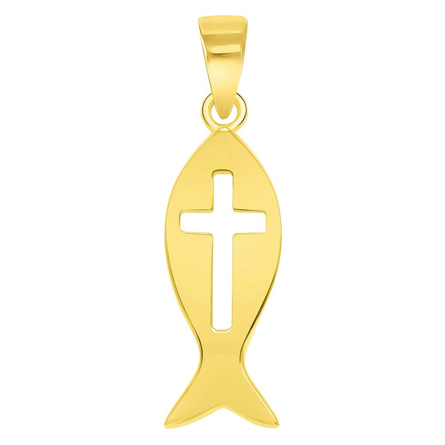 Christian Lucky Medal Squid Cross Necklace Men Women Ichthys Symbol  Religious Fish Pendant Stainless Steel Amulet Jewelry