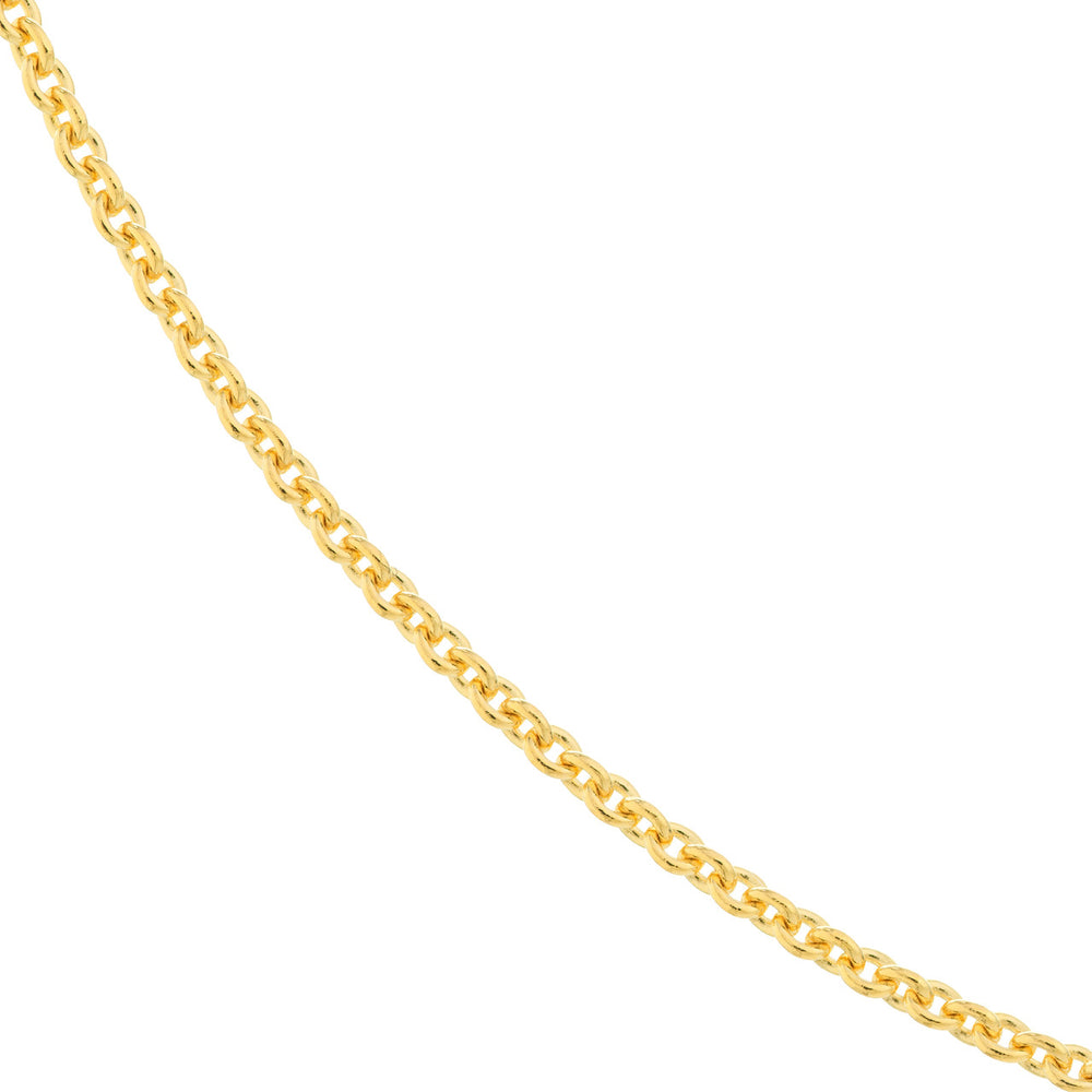 14K Yellow Gold or White Gold 1.5mm Cable Chain Necklace with Lobster Lock