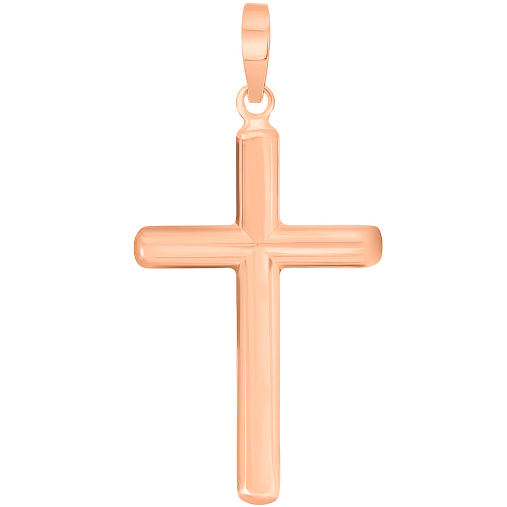 religious plain cross pendant rose gold