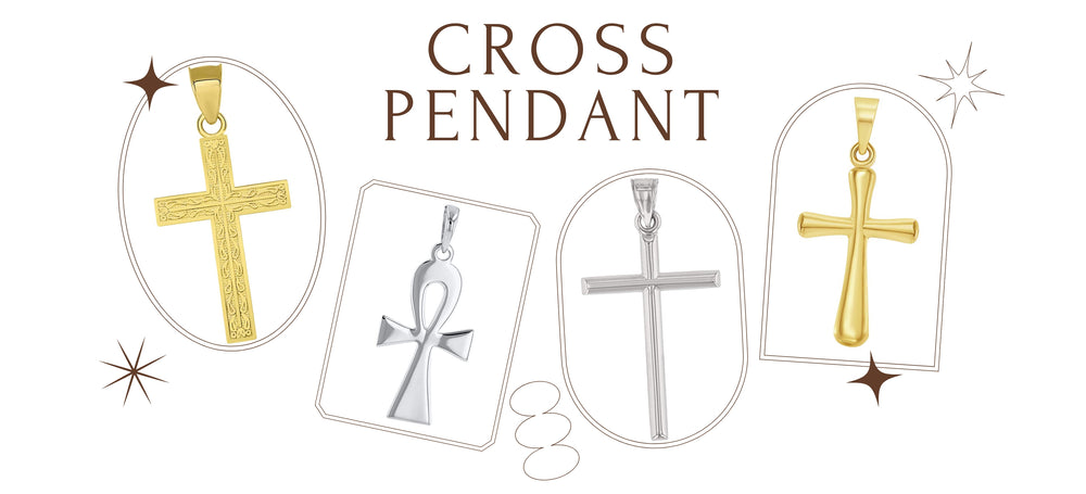 What's the difference between yellow gold and white gold cross pendants?