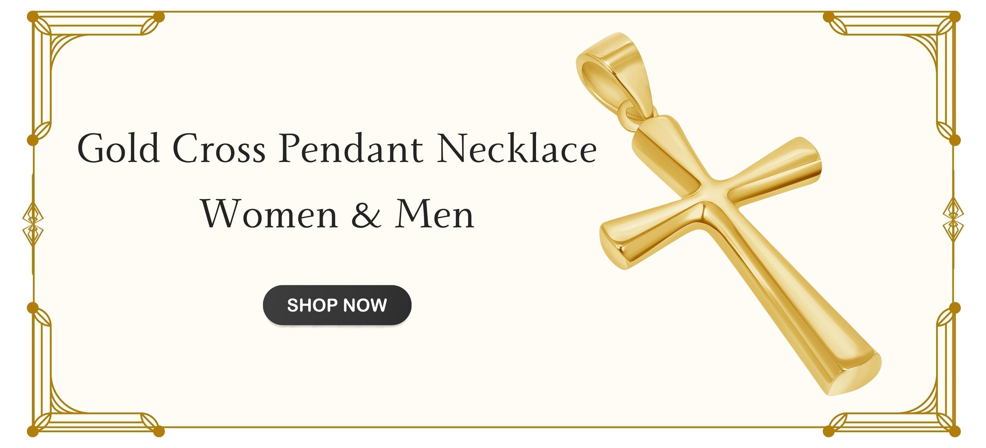 Gold Cross Pendant Necklaces for Women & Men