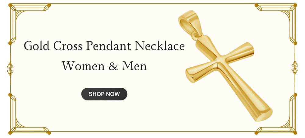 Gold Cross Pendant Necklaces for Women & Men