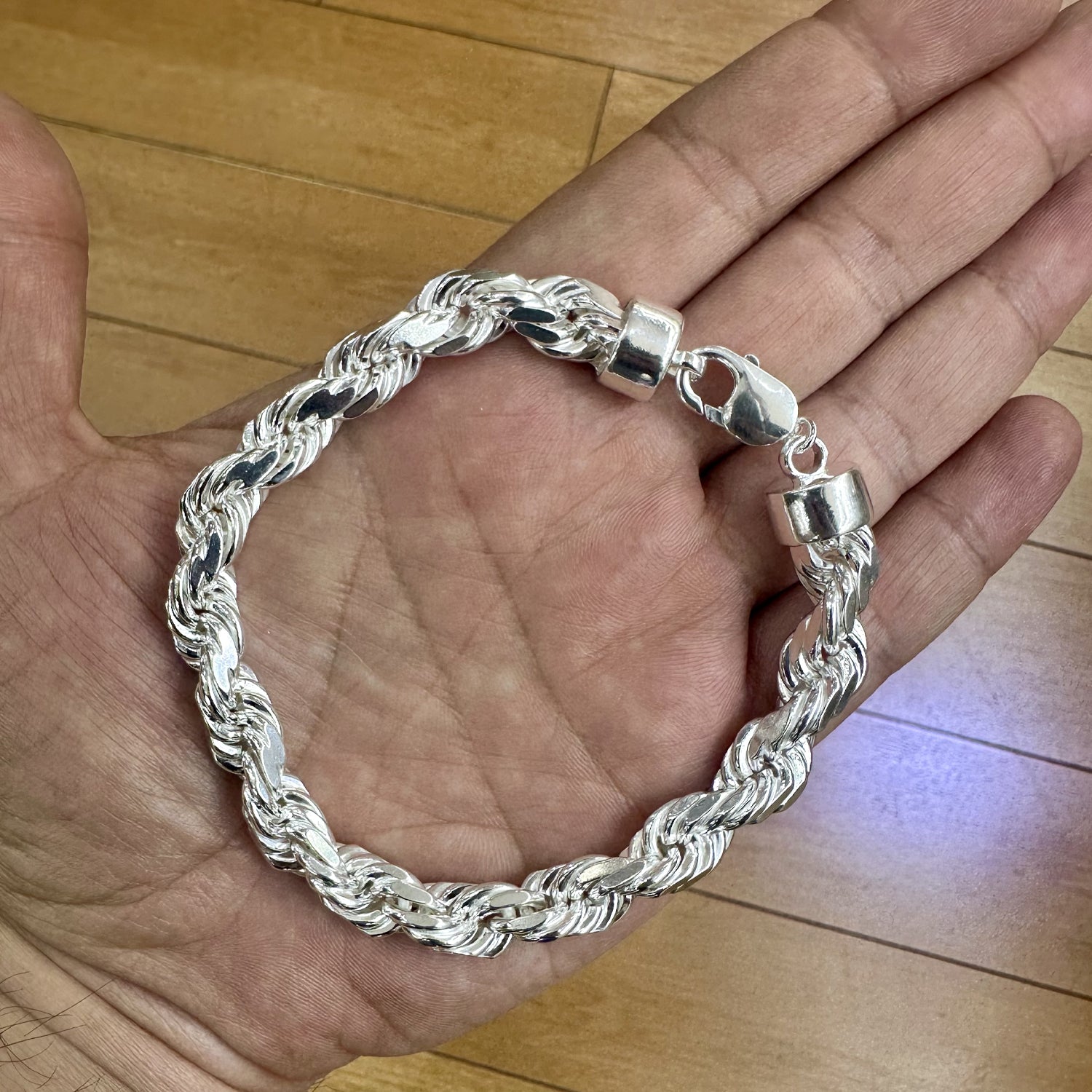 925 Sterling Silver 10mm Rope Chain Bracelet | Jewelry America