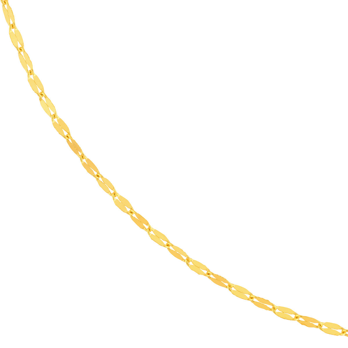 14K Yellow Gold 1.4mm Long Anchor Adjustable Anchor Chain Choker Necklace with Spring Ring, 15 Inches