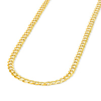 14K Real Solid Gold Cuban Curb Chain Necklace – 2.5mm To 7mm – Yellow Or White Gold, Lobster Claw Clasp