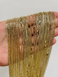Load image into Gallery viewer, Solid 14K Yellow Gold 2.5mm Concave Cuban Link Curb Chain Necklace
