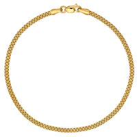 Load image into Gallery viewer, 14K Gold 2.5mm D/C Box Bismark Chain Bracelet with Lobster Lock, 7.5&quot;
