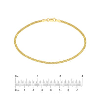 Load image into Gallery viewer, 14K Gold 2.5mm D/C Box Bismark Chain Bracelet with Lobster Lock, 7.5&quot;
