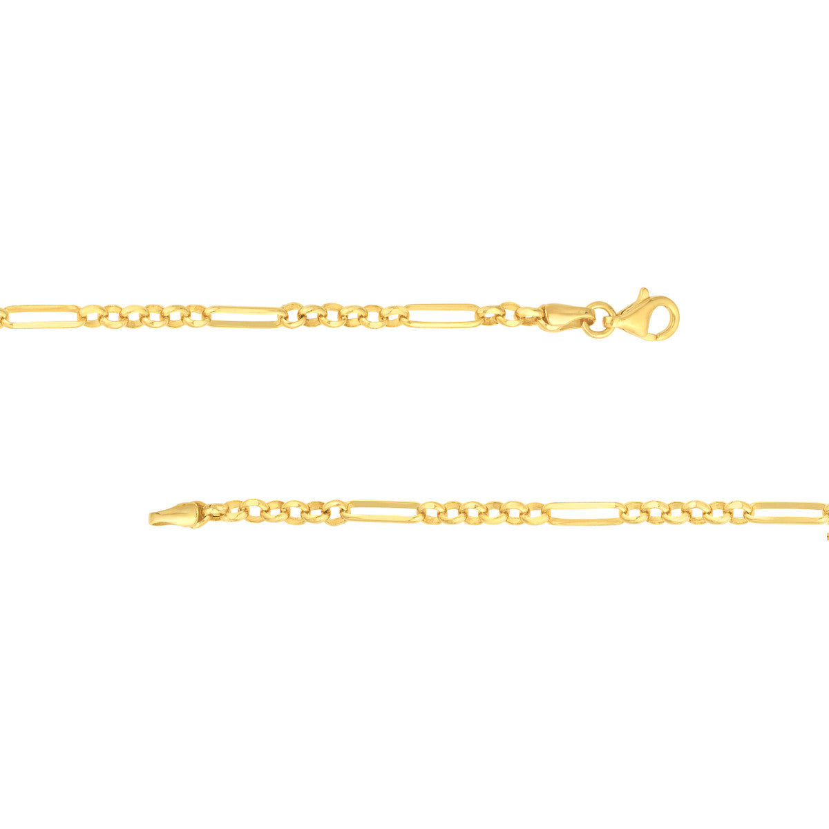 14K Yellow Gold 2.8mm 6+1 Hollow Rolo Necklace with Lobster Lock, 18"