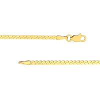 Load image into Gallery viewer, 14K Gold 2mm Serpentine Chain Necklace with Lobster Lock
