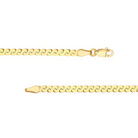Load image into Gallery viewer, 14K Gold 3mm Serpentine Chain Necklace with Lobster Lock
