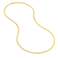 Load image into Gallery viewer, 14K Gold 3mm Serpentine Chain Necklace with Lobster Lock
