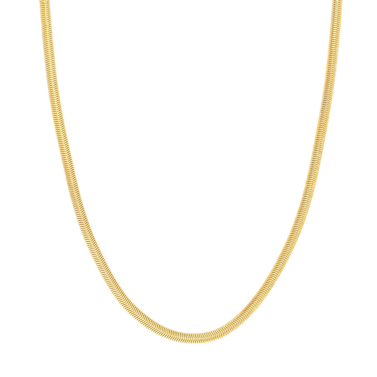 14K Gold 4.2mm Light Oval Snake Chain Necklace with Lobster Lock