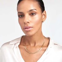 Load image into Gallery viewer, 14K Gold 4.2mm Light Oval Snake Chain Necklace with Lobster Lock
