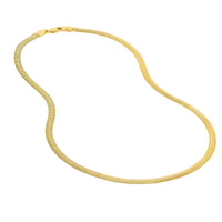 Load image into Gallery viewer, 14K Gold 4.2mm Light Oval Snake Chain Necklace with Lobster Lock

