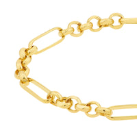 Load image into Gallery viewer, 14K Gold 6+1 Rolo Paper Clip Adjustable Choker Chain Necklace with Lobster Lock
