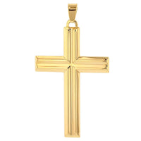 Load image into Gallery viewer, 14K Yellow Gold Crucifix Large Religious Cross Charm Pendant

