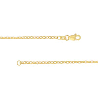 Load image into Gallery viewer, 14K Yellow Gold 1.8mm Designer Rolo Chain Textured Anklet with Lobster Lock, 10 Inches
