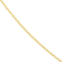 Load image into Gallery viewer, 14K Yellow Gold 1.8mm Designer Rolo Chain Textured Anklet with Lobster Lock, 10 Inches
