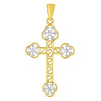 Load image into Gallery viewer, 14K Gold Eastern Orthodox Cross Charm Pendant Necklace - Yellow Gold
