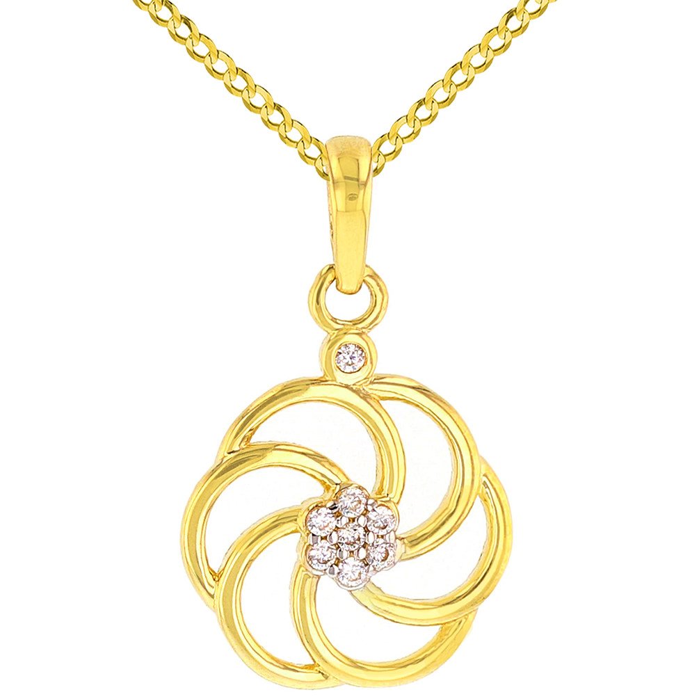 14K Gold Eternity Sign Armenian Symbol Pendant Necklace