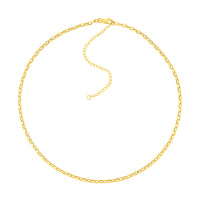 Load image into Gallery viewer, 14K Gold Mini Rectangular Link Choker Chain 2mm Necklace with Lobster Lock
