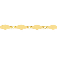 Load image into Gallery viewer, 14K Gold Mirror Diamond Shape Link Choker Chain Necklace with Lobster Lock, 16&quot;
