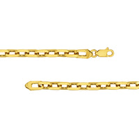 Load image into Gallery viewer, 14K Gold 5mm Octagon Shaped Long Link Chain Rolo Cable Necklace with Lobster Lock - Yellow Gold or White Gold

