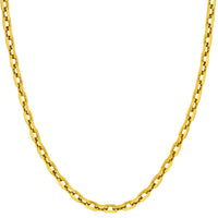 Load image into Gallery viewer, 14K Gold 5mm Octagon Shaped Long Link Chain Rolo Cable Necklace with Lobster Lock - Yellow Gold or White Gold
