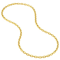 Load image into Gallery viewer, 14K Gold 5mm Octagon Shaped Long Link Chain Rolo Cable Necklace with Lobster Lock - Yellow Gold or White Gold
