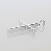 Load image into Gallery viewer, 14K Gold Plain Slender Cross Pendant with High Polish - White Gold
