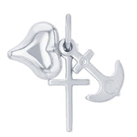 Load image into Gallery viewer, 14K White Gold Polished Faith Hope Love Charm Religious Pendant Necklace
