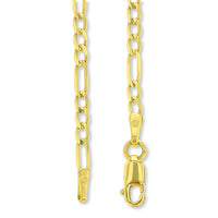 Load image into Gallery viewer, Solid 14K Yellow Gold Sharp Edged Razor Blade Pendant with Figaro Chain Necklace
