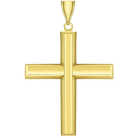 Load image into Gallery viewer, 14K Gold Traditional Religious Plain Cross Pendant with Figaro Chain Necklace
