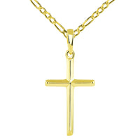 14K Gold Traditional Simple Religious Cross Pendant Necklace | Jewelry ...