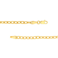 Load image into Gallery viewer, 14K Yellow Gold Twisted Forzentina Chain Textured Paperclip Bracelet with Lobster Lock, 7.5 inches
