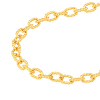 Load image into Gallery viewer, 14K Yellow Gold Twisted Forzentina Chain Textured Paperclip Necklace with Lobster Lock
