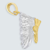 Load image into Gallery viewer, 14K Solid Yellow Gold War Bonnets Charm Native American Pendant with Figaro Chain Necklace
