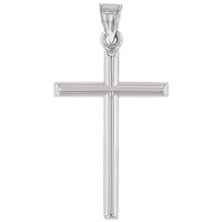 Load image into Gallery viewer, 14K White Gold Classic Latin Plain Cross Pendant Necklace

