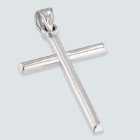 Load image into Gallery viewer, 14K White Gold Classic Latin Plain Cross Pendant Necklace
