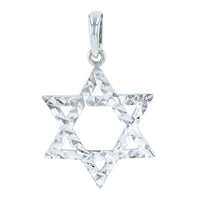 Load image into Gallery viewer, 14K White Gold Hebrew Star of David Charm Pendant with Textured Finish
