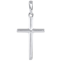 Load image into Gallery viewer, 14K Solid White Gold Traditional Simple Religious Cross Pendant Necklace
