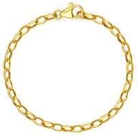 Load image into Gallery viewer, 14K Yellow Gold 4.5mm Hollow Oval Forzentina Chain Bracelet with Lobster Lock, 7.5 inches
