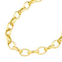 Load image into Gallery viewer, 14K Gold 4.5mm Hollow Oval Forzentina Chain Necklace with Pear Shape Lobster
