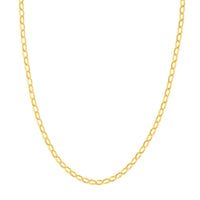 Load image into Gallery viewer, 14K Gold 4.5mm Hollow Oval Forzentina Chain Necklace with Pear Shape Lobster
