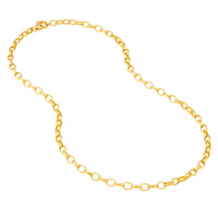 Load image into Gallery viewer, 14K Gold 4.5mm Hollow Oval Forzentina Chain Necklace with Pear Shape Lobster
