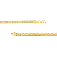 Load image into Gallery viewer, 14K Yellow Gold 4mm Light Oval Snake Chain Herringbone Bracelet with Lobster Lock, 7.5 Inches
